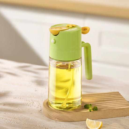 Glass Oil Sprayer Bottle for Kitchen 2-in-1 Spray & Pour Oil Dispenser Non-Drip Nozzle Atomizing Oil Sprayer with Anti-Clog Filter