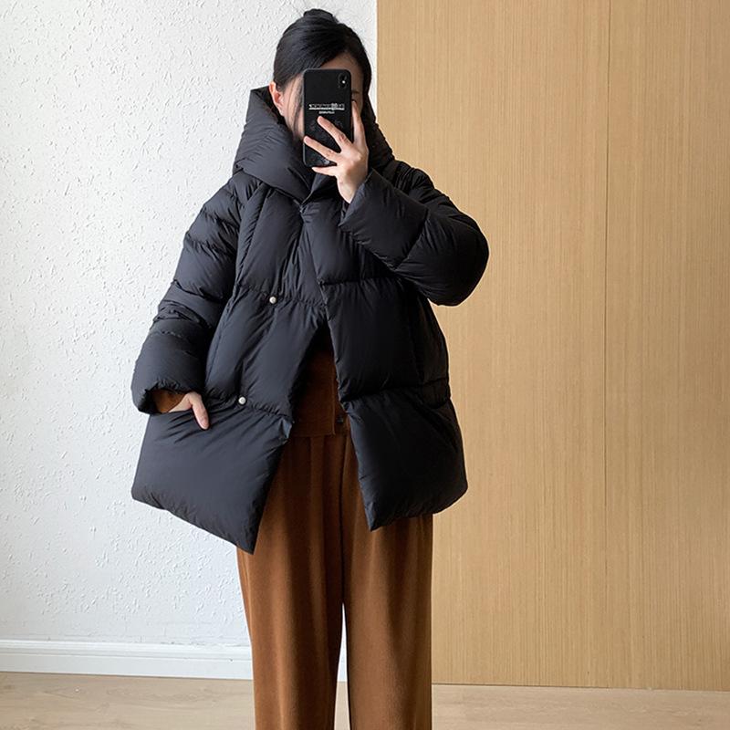 Cloud Puff Premium Sense 90 White Duck Down Hooded Down Jacket Women's 2024 New Thickened Small Bread Jacket Tide