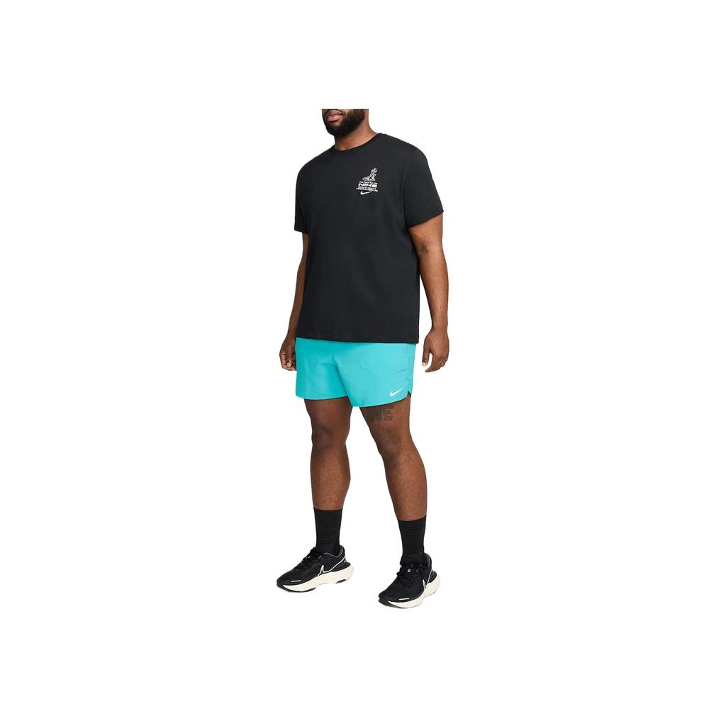 Nike Shorts Esportivos Leves Suaves Confortáveis Frescos Trail Stride Dri-Fit Masculino Azul-Claro Preto DM4755-345