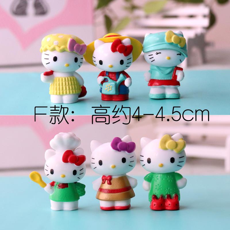 6pcs/set Hello Kitty Figure Mini Cartoon KT Cat Toy PVC Hello Kitty Doll Anime Cosplay Cake Decoration Children’s Birthday Gifts