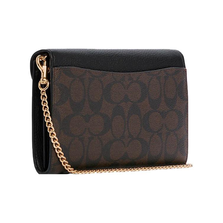 Coach Mini Jamie Camera Bag Signature Canvas Brown Black Gold Hardware C7301-IMAA8