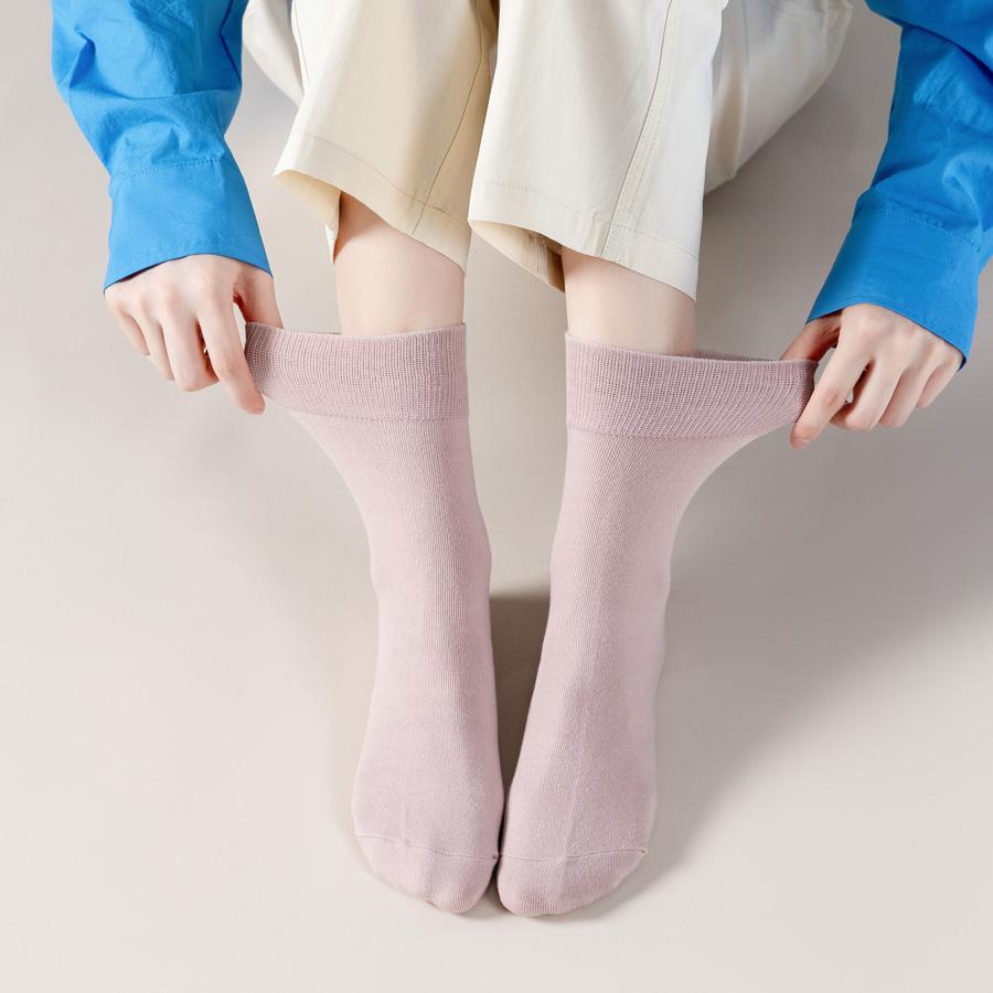 7 paires de chaussettes de couleur unie pour femmes, chaussettes colorées en pur coton, confortables, douces et respirantes, décontractées pour un usage quotidien