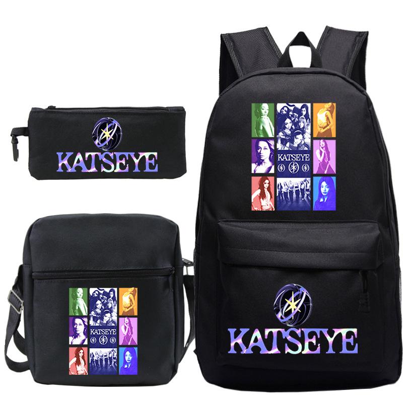 3pcs Girl Group Katseye Printed Children Backpack Set Boys Girls Schoolbag Students Lightweight Backpacks Back To School Gift