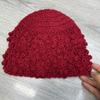 Handmade flower bag head hat female face small literary versatile pile hat winter cold warm knitted wool hat