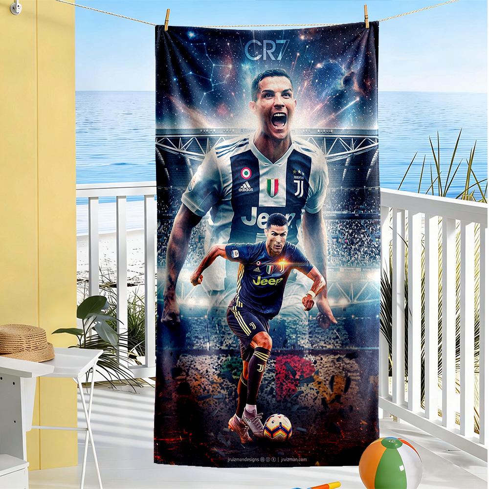 Cristiano Ronaldo Beach Towel Super Soft Microfiber Quickdry Fabric Comfortable Lightweight
