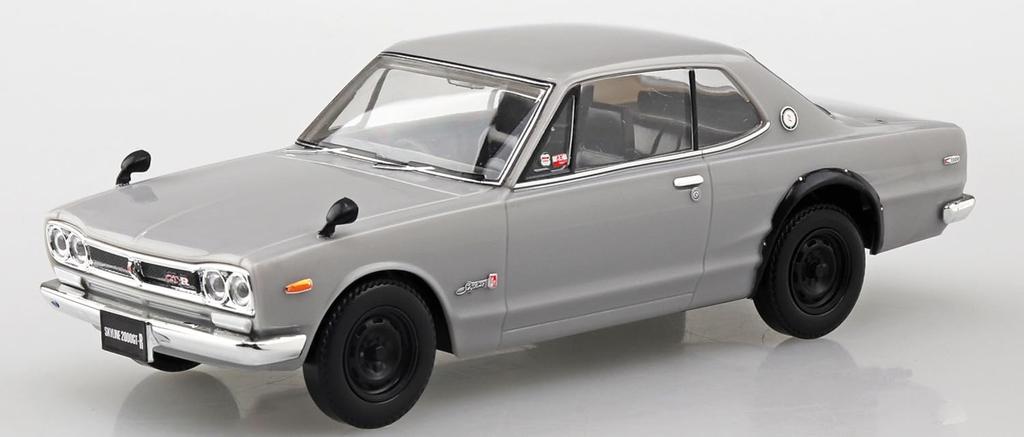 Aoshima Bunka Kyozai Rakupla Snap Kit Nissan C10 Skyline Silver Plastic Model Co., Ltd. (AOSHIMA) 1/32 No.16-SV 2000GT-R Pre-Colored (Automobile)