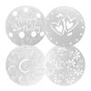 Baking Sugar Powder Sieve 4pcs Set of Spray Patterns Printed Pattern Baking Tools Cake Decorative Ba