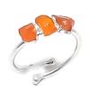 Natural Carnelian Rough 925 Sterling Silver Jewelry Ring Size Adjustable E2U26