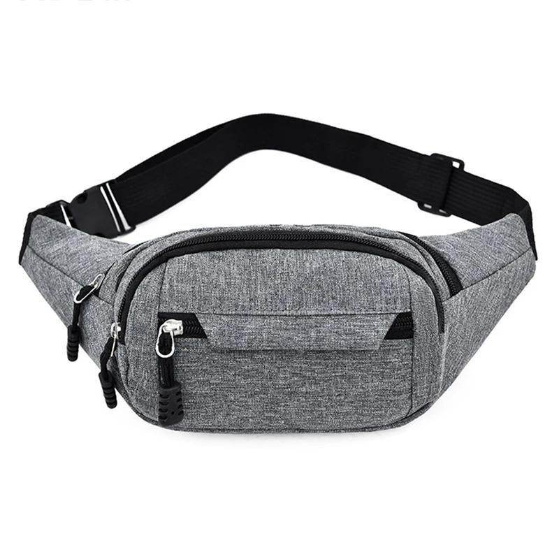 Unisex Waist Fanny Bag Men Breast Package Waterproof Outdoor Sports Bag Canvas Pouch Waist Bag Fanny Pouch Crossbody Banana Bag