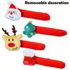 4pcs Christmas Door Handle Decorations Set with Bell- Tips &Detachable Ornaments (Santa,Reindeer,Tree,Stocking)door Handle Cover