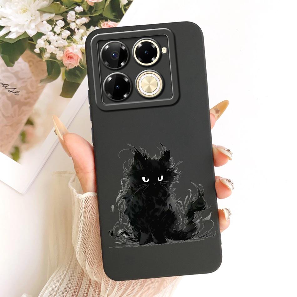For Infinix Note 40 Pro 4G 5G / Note 40 Pro+ / Note40 X6853 Cute Cat Flower Cartoon Phone Case Soft Silicone Cover Bumpers
