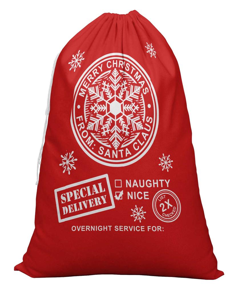 Printtoo 2 Pcs Santa Gift Sack for Kids Presents Xmas Bag Christmas Sack Personalized Bags 27x20 Inch