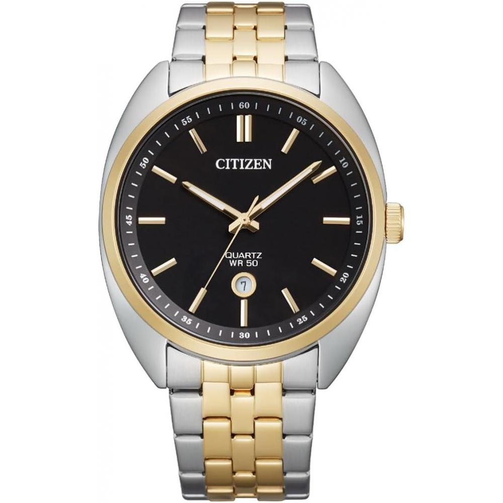 

[Citizen] Citizen кварцевые мужские часы S Bi5094 59e черный циферблат серебро X золото overSeaS модель [параллельный импортный продукт] черное серебро X золото Bi5094 59e