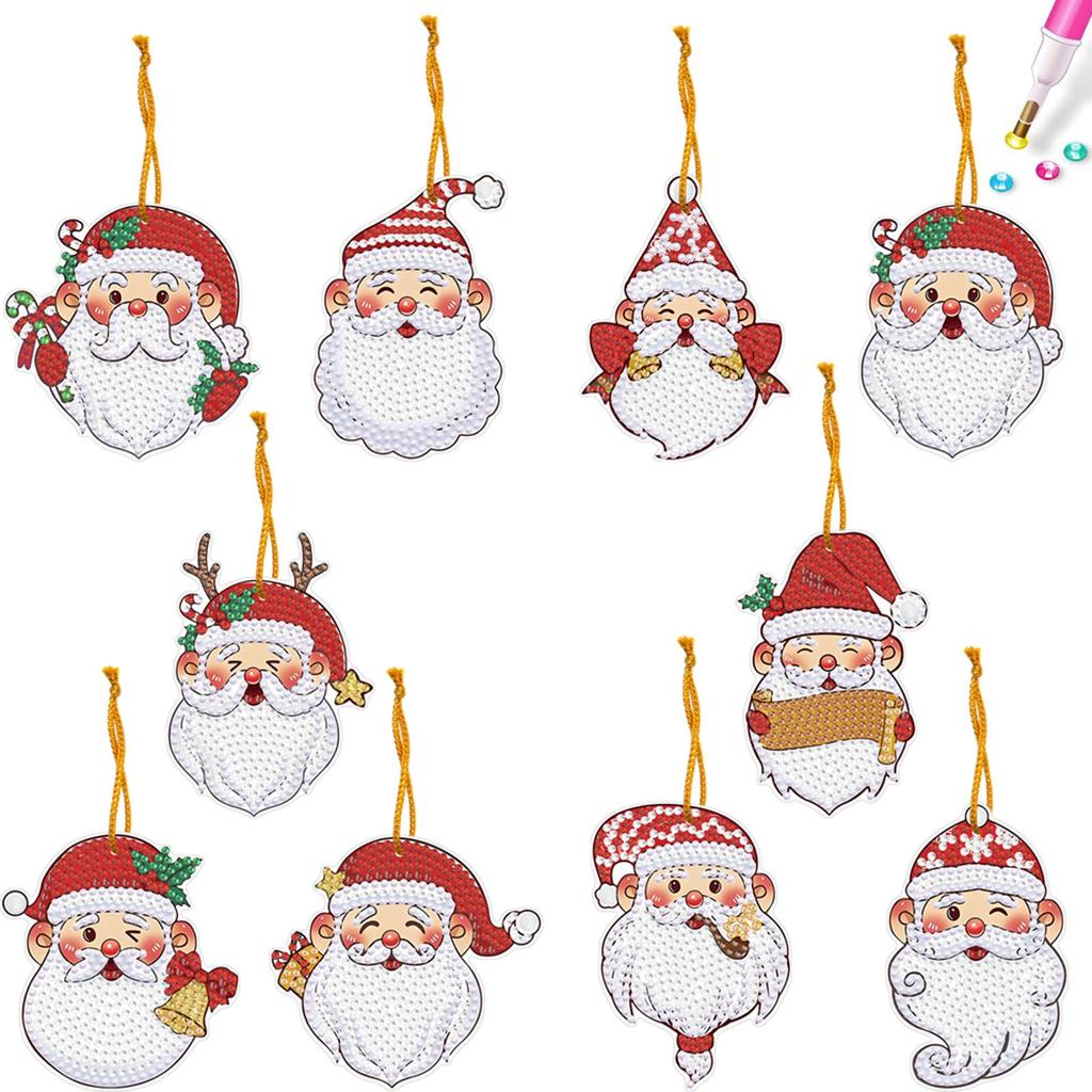 5/10 Stück/Set Weihnachtsdekoration Diamantmalerei Anhänger Spezielle Form Bohrer 5D DIY Hängendes Ornament Spotbohrer Cartoon Einseitig