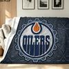 Edmonton Oilers Print Flannel Blanket High Quality Warm Comfortable Cover for All Seasons Perfect for Gifts Home Decor