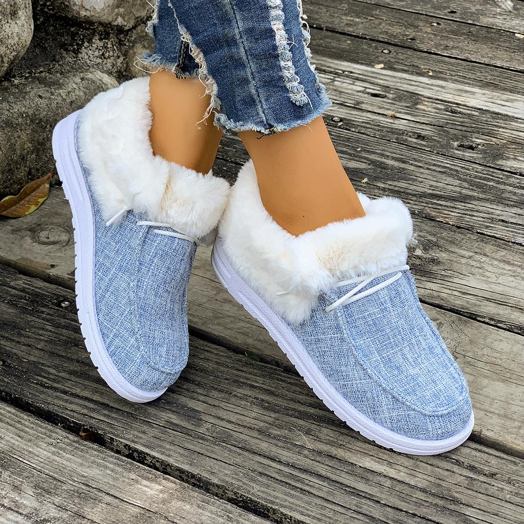 Women Ankle Boots Winter Thick Bottom Warm Cotton Boots Women Large Size Lined Thickened Snow Boots Casual Round Toe Shoes Women