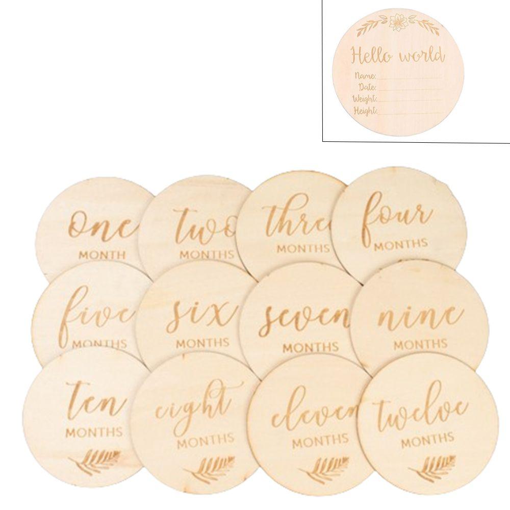12/14Pcs Single/Double Sided Milestone Discs Baby Growth Announcement Cards  Newborn