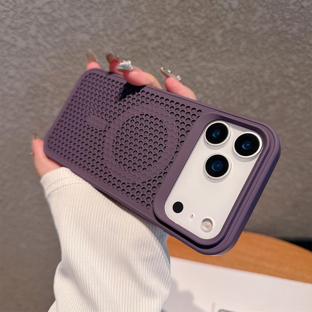 Wärmeableitendes Mesh für Magsafe Wireless Charging Case für iPhone 17 16 15 14 Plus 13 12 Pro Max 17 Air Atmungsaktive Hartschale