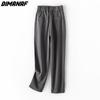 DIMANAF Plus Size Summer Long Pants Women Pants Loose Straight Casual Fashion Basic Trousers Wide Leg Pants 4XL