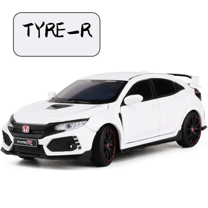 1/32 HONDA Civic Type R FK8 Legierung Automodell Druckguss Metall Spielzeug Fahrzeuge Automodell Simulation Sound Light Collection Kinder Spielzeug Geschenk