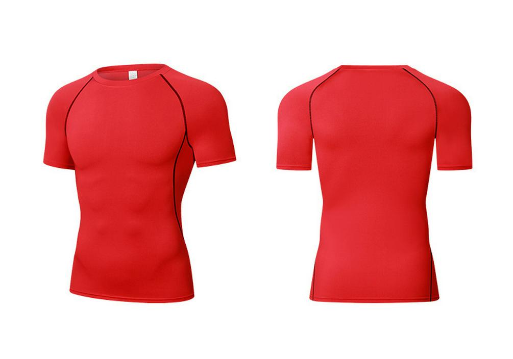 Herren Quick-Dry Siebenfarbige Kurzarm Body-Shaping Basisschicht für das Training