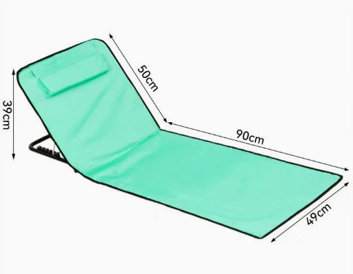 1pc Portable Outdoor Beach Sunbed Adjustable Height Beach Loungers Folding Chair