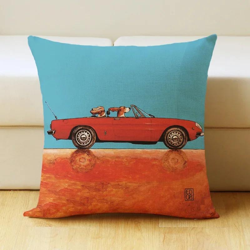 Cartoon Dog Pet Animal Print Sofa Cushion Cover Pillowcase Home Decor Party Car Bedding