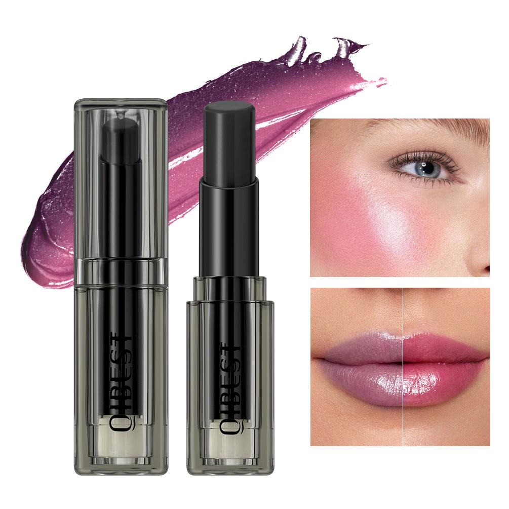 QIBEST Blauw Zwart Lippenstift Temperatuur Veranderende Lipbalsem Hydraterend Langhoudend pH Verandering Lipvlek Kleurstof Cosmetica
