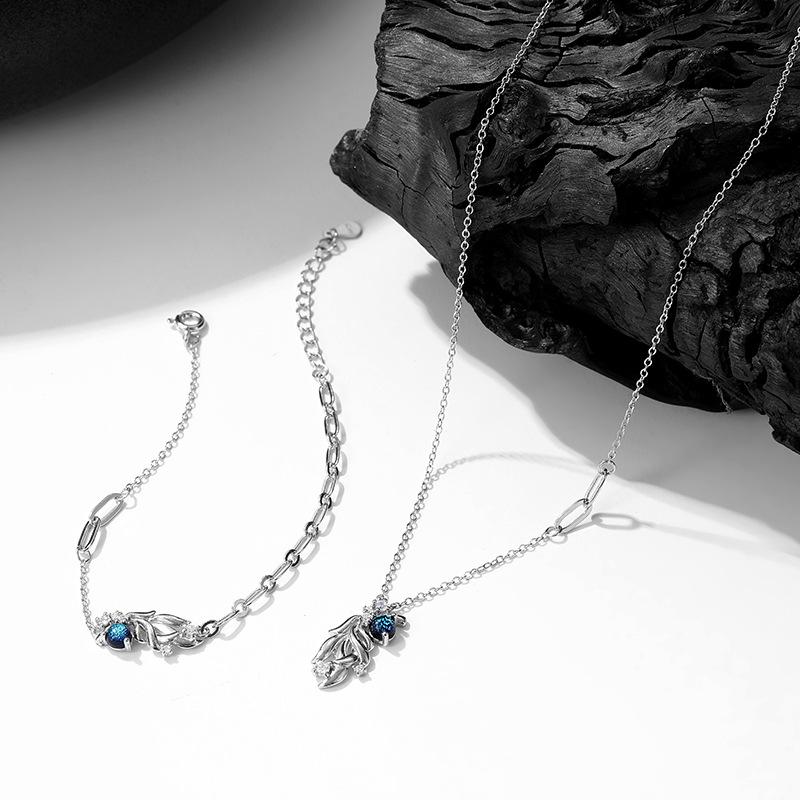 Versatile and High-end Korean Version with Sweet and Cool Hip-hop Style Fashion Bracelet and Instagram Bracelet In Pure Silver