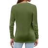 Women's T Shirt Solid Color Button Long Sleeve Daily Weekend Fashion Basic V- Neck Regular Top
