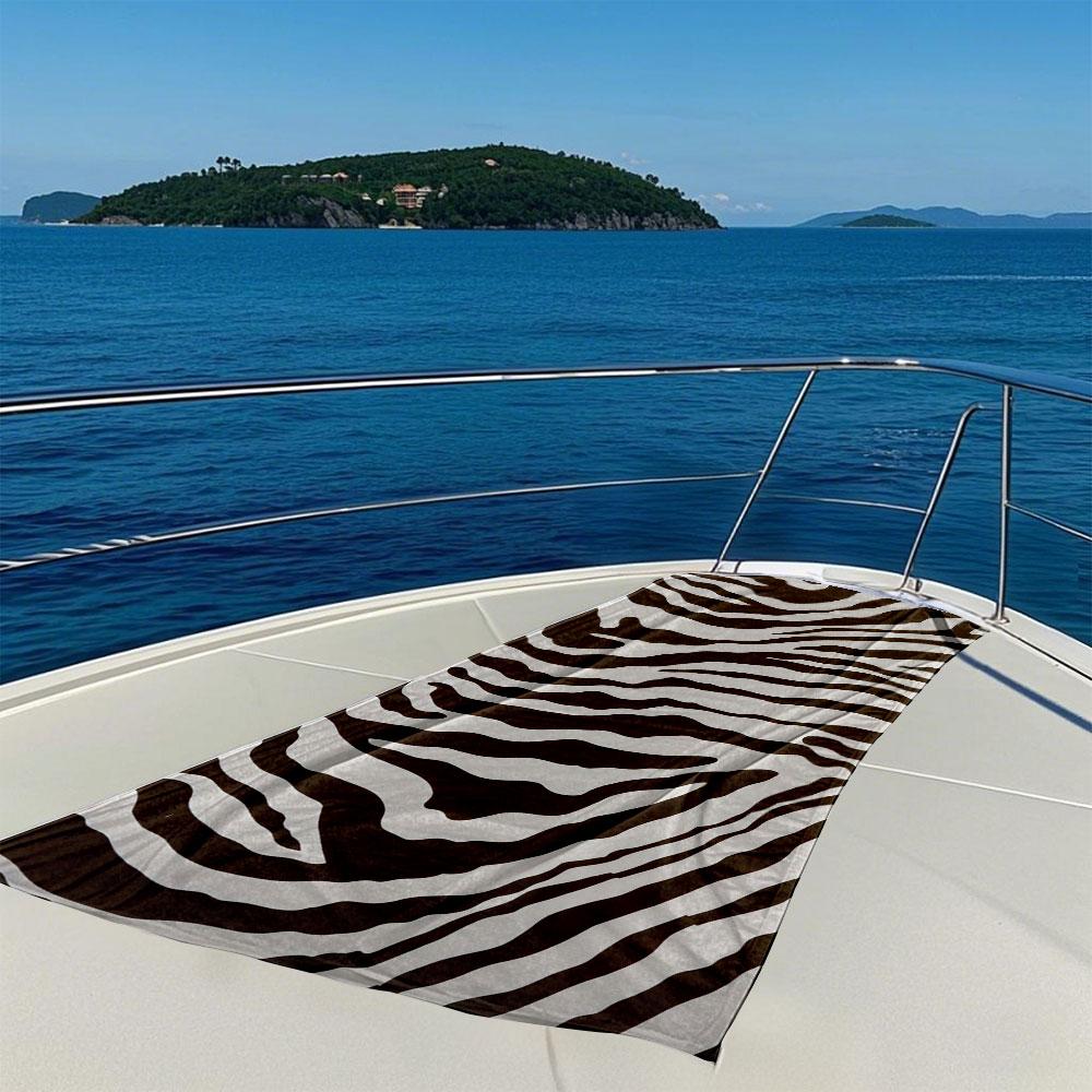 Braun-Weiße Zebrastreifen Schnelltrocknendes Badetuch Mikrofaser Strandtuch Leichtgewicht Schwimmen Camping Yoga Strand Out