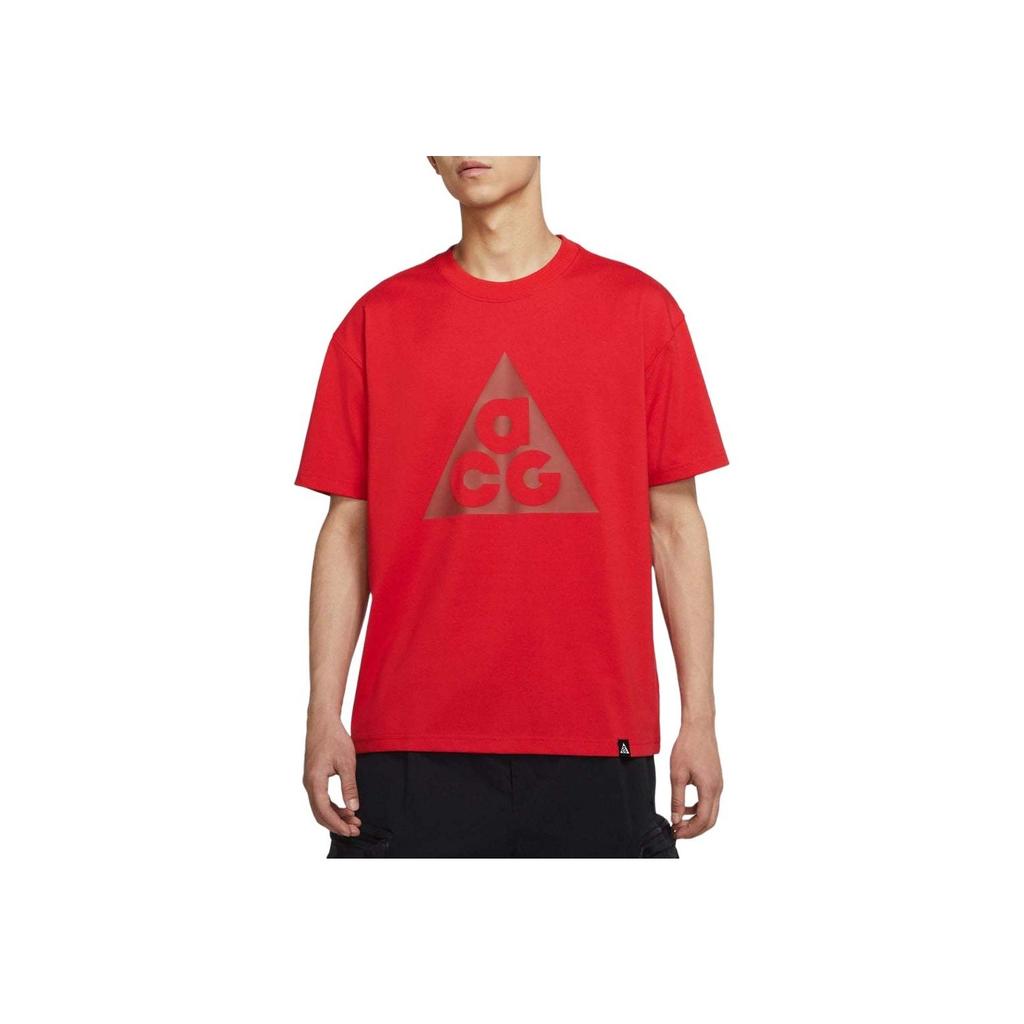 Nike ACG Series Triangle Logo Print Sports Crew Neck Short Sleeve T-Shirt Men Tops Red DJ3645-657