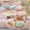 Cartoon German Cat Towel Embroidery Sanded Autumn And Winter Bedding Four-Piece Set Quilt Cover Bed Sheet Cute Student Dormitory