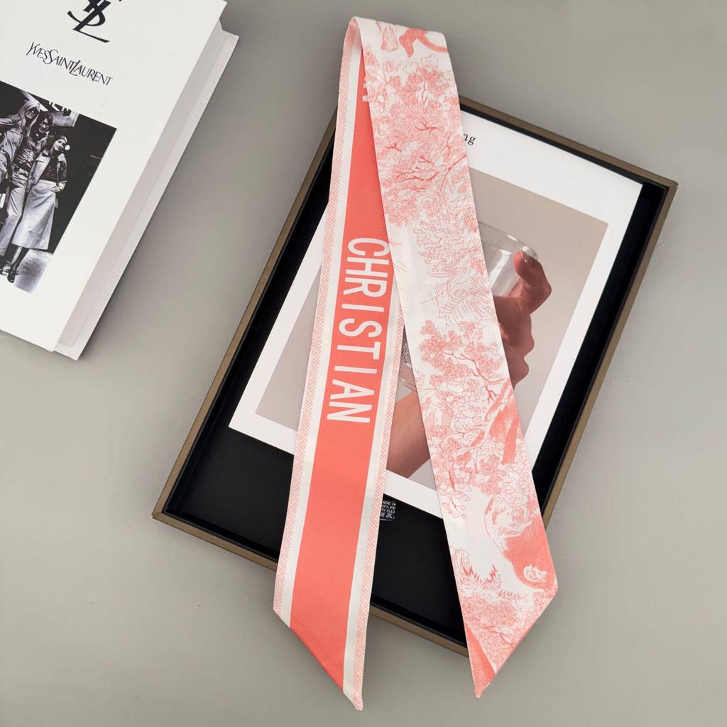 D Family New Lemur High-End Twill Scarf: Imitation Silk Ribbon for Hair, Bags, and Accessories.