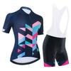 Womens Cycling Jersey Bib Shorts Set Breathable Quick-Dry Mountain Bike Apparel Sportswear