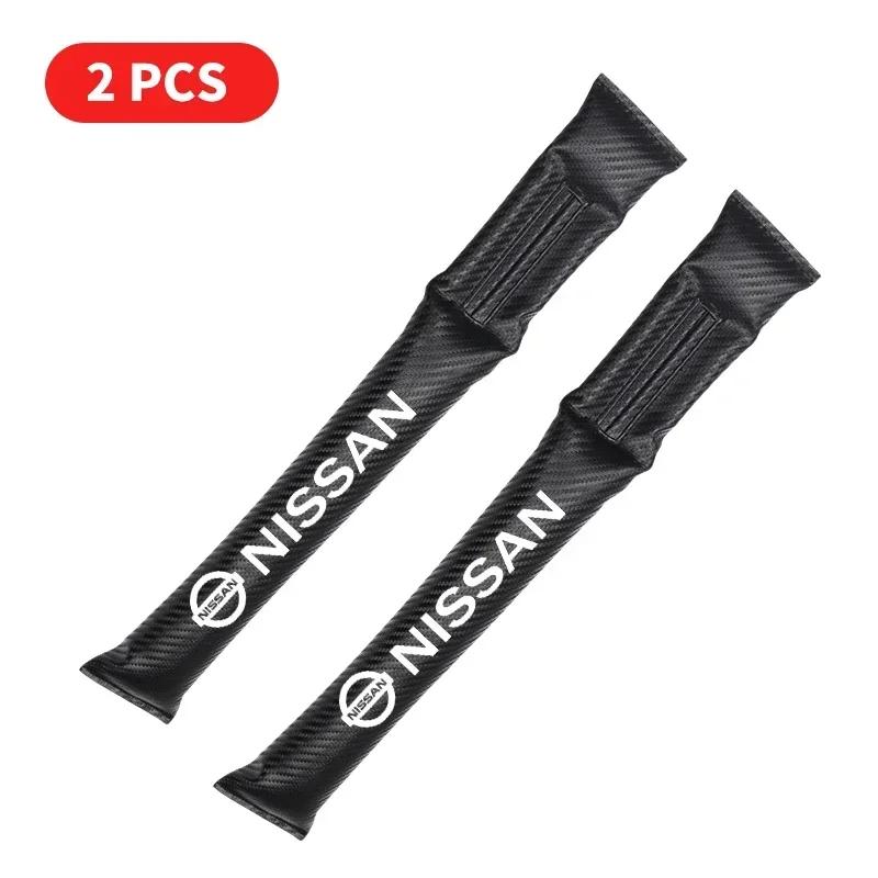 Carbon Fiber Car Interior Seat Gap Plug Filler Pad For Nissan Qashqai X-Trail T32 Juke Tiida Leaf 350Z Rogue Murano Nismo Logo