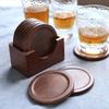 Solid Walnut Wood Coaster Round Square Beech Blank Wood Cup Mat Durable Heat Resistant Tea Coffee Cup Pad Placemats