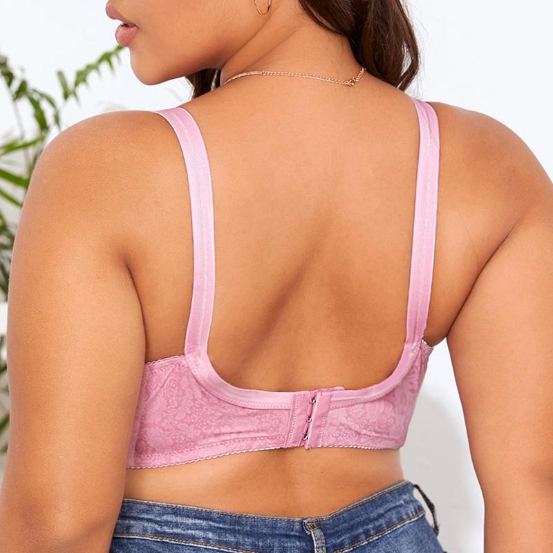 Damen-BH in Übergröße, ungefüttert, Bügel-BH, Blumendruck, Dessous, ohne Polsterung, dünne BHs, E-Cup, Unterwäsche