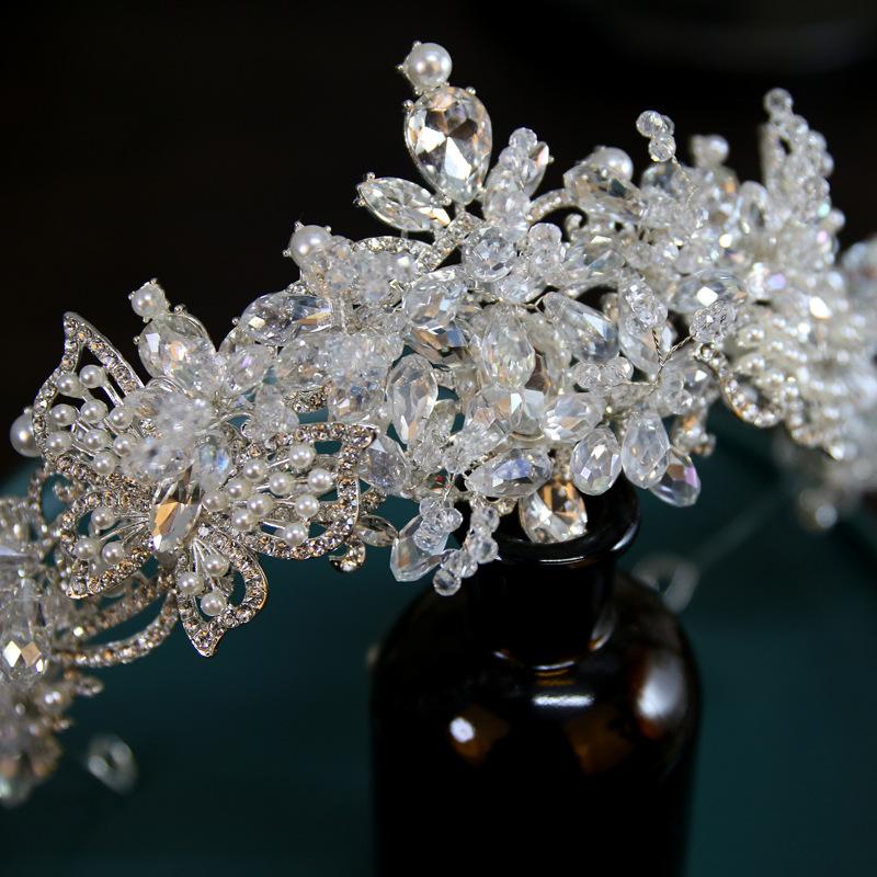 New Korean Style Super Fairy Bride Wedding Crown Tiara Crystal Crown Tiara Hair Accessories Main Wedding Accessories