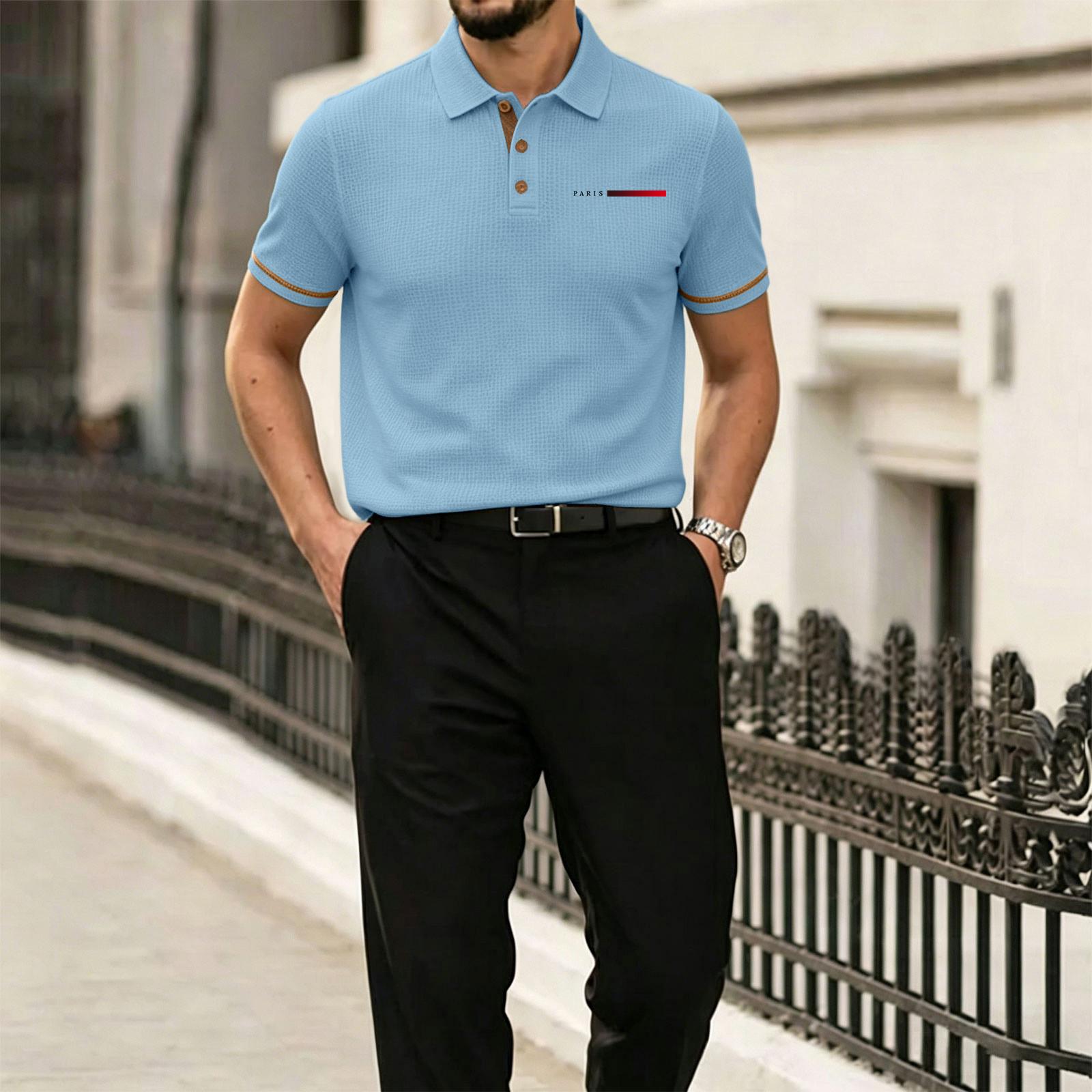 

Men Mesh Knit Short Sleeve Shirt with Polo Collar Button Front Lightweight Breathable Ice Silk Fabric Casual Summer Top XL