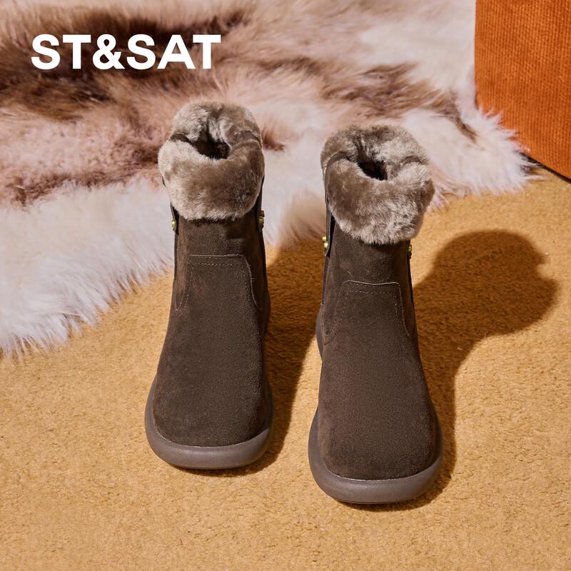 Women s Genuine Leather Thick-Soled Winter Snow Boots 36