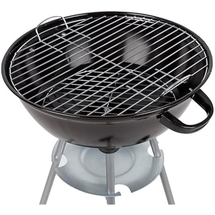 Barbecue portable - AKTIVE - Modèle rond - 46 cm - 2 grilles - Charbon de bois