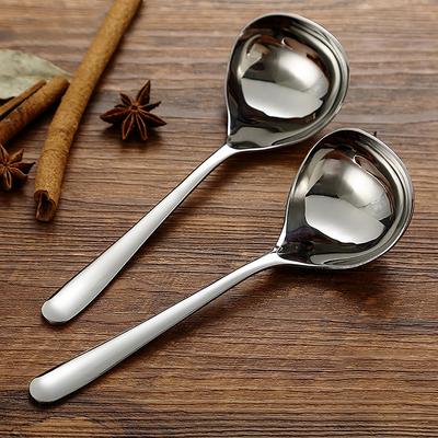 Edelstahl-Löffel mit langem Griff, Esslöffel, Topf, Suppenkelle, Ramen-Nudeln, Schaufel, Küchengeschirr, Kochutensilien