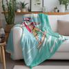 Santa Claus Surfing Beach Blanket Cozy Throw Fleece Picnic Shawl Christmas Gift Home Decor Summer Vibes Coastal Style Holiday Th
