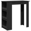 Bar Table with Shelf Black Oak Effect 102 X 50 X 103.5 Cm
