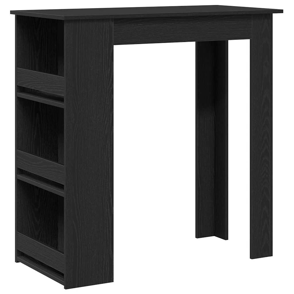 Bar Table with Shelf Black Oak Effect 102 X 50 X 103.5 Cm