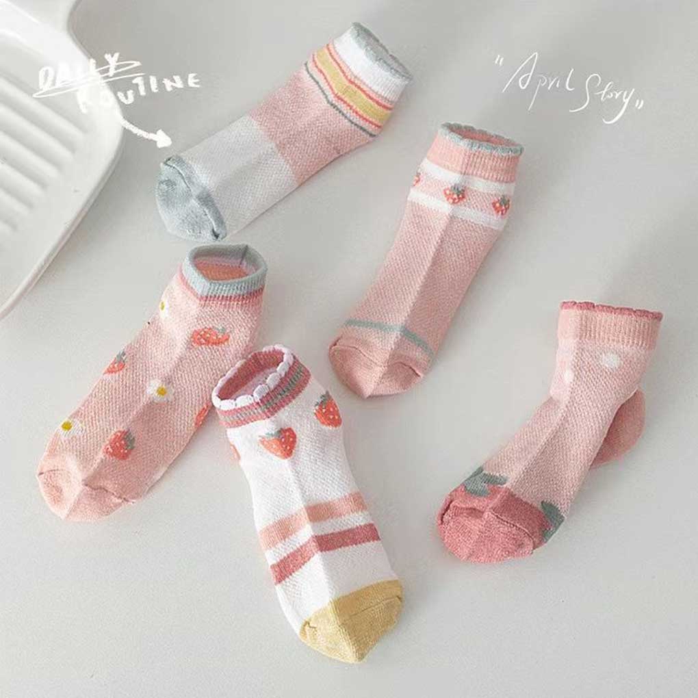 10 Pairs Kids Socks Boys Unisex Children Ankles Hosiery Casual Breathable Comfortable Footwear Accessory Summer School