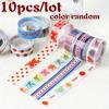 10 Pcs/lot Korean Version of Cute Cartoon Tape Trumpet Colored Adornment Tape DIY Color Tapes Many Mixed Delivery