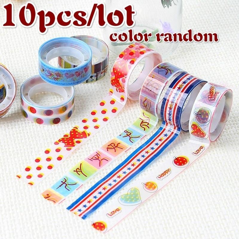 

10 шт./лот Корейская версия милой мультяшной ленты Труба цветная декоративная лента DIY цветные ленты Много смешанной доставки