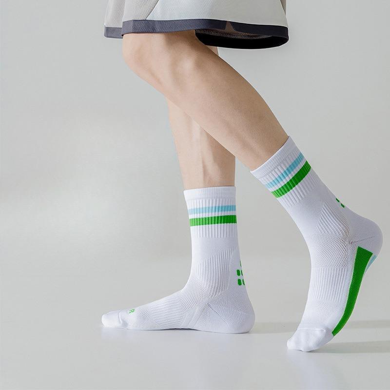 Herren Lauf-Sportsocken, Basketball Stoßdämpfend und Verschleißfest, Handtuchsohle Schweißabsorbierend, Geruchshemmend und Atmungsaktiv Mittelhohe Socken